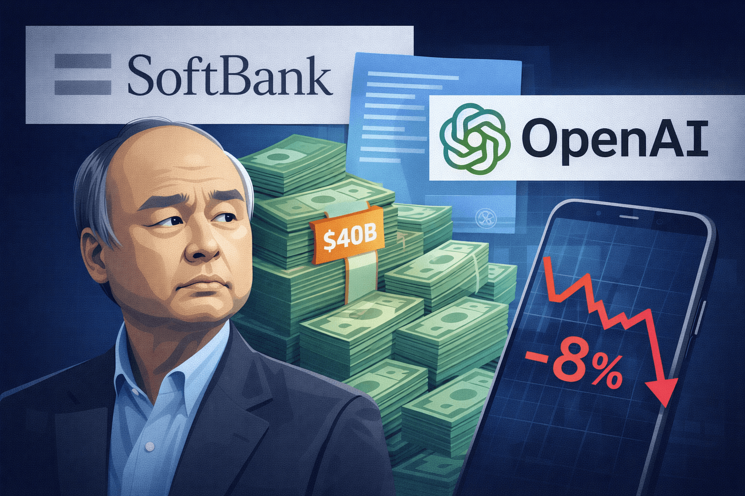 SoftBank заняла рекордные $40 млрд ради новых вложений в OpenAI — её акции рухнули почти на 8%