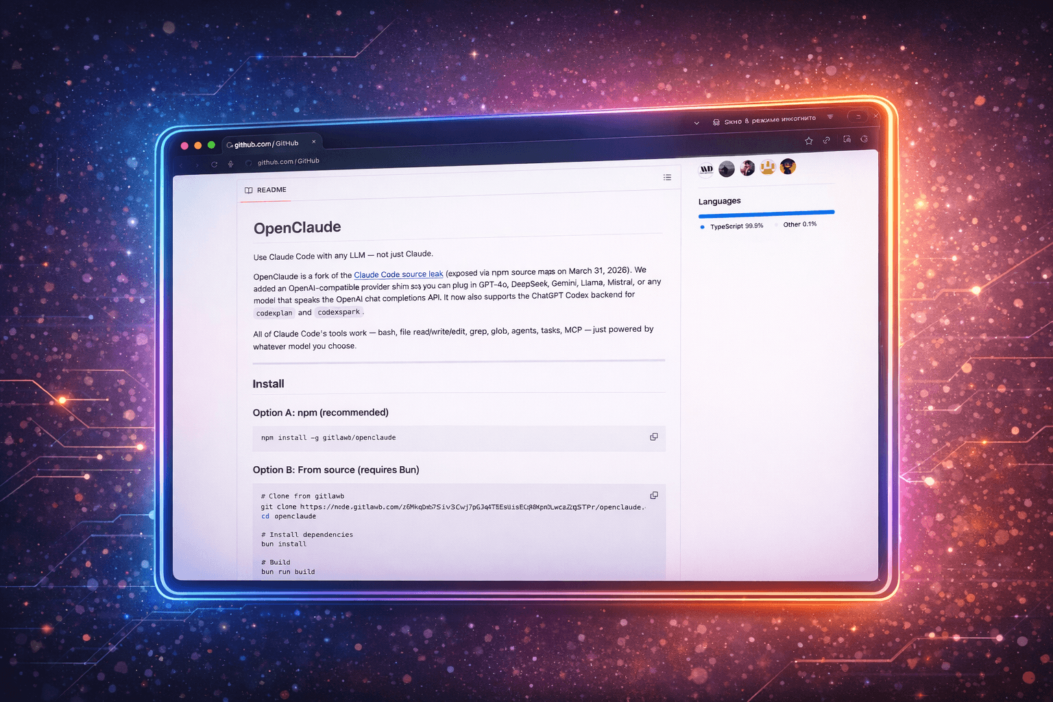 На базе утёкшего кода Anthropic появился открытый проект OpenClaude